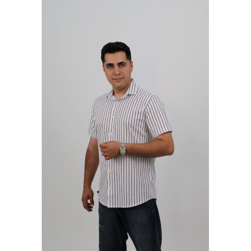 پیراهن استین کوتاه خط دار
