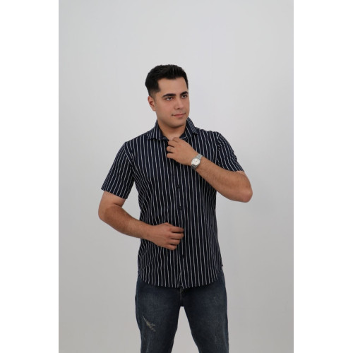 پیراهن استین کوتاه خط دار